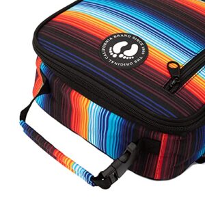 Hang Ten Basic Insulated Lunch Bag for School and Work, Thermal Reusable Office Lunch Box for Kids, Boys, Girls, Men, Women (Summer Sunset Stripes)