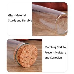 10PCS 60ml/2oz Empty Clear Glass Test Tubes Reagent Bottle with Cork Stoppers for Foods Cosmetic Candy Tea Powder Liquid Dispenser