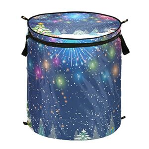 christmas tree snowman pop up laundry hamper collapsible with lid dirty clothes hamper laundry basket clothes toy books organizer for home, kids toy, laundry room