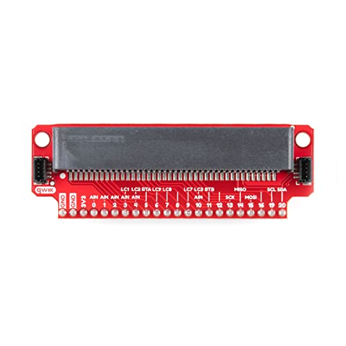 SparkFun Qwiic Compatible with Micro:bit Breakout (with Headers)- Expands The Capabilities Compatible with Micro:bit- Fits Edge Connector- Broken Out 21 GPIO pins to Mail headers- 2X Qwiic Connectors