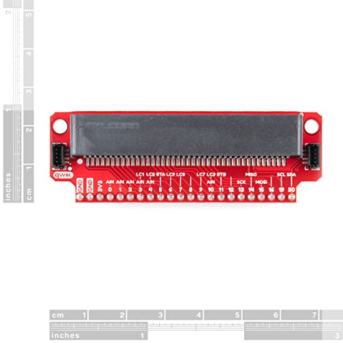 SparkFun Qwiic Compatible with Micro:bit Breakout (with Headers)- Expands The Capabilities Compatible with Micro:bit- Fits Edge Connector- Broken Out 21 GPIO pins to Mail headers- 2X Qwiic Connectors