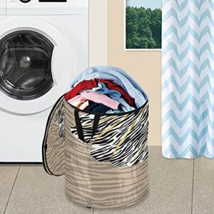 ALAZA 50 L Pop-up Laundry Hamper Basket with Lid and Handle, African Woman with Zebra Print Hair Collapsible Cloth Hamper