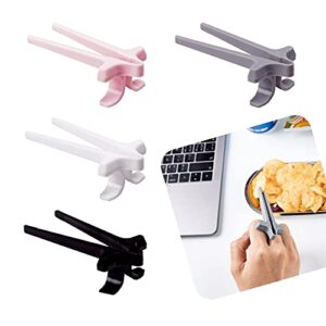 heeloo 4pcs finger chopsticks for gamers,snack clips,gaming finger sleeves,game controllers,game accessories,cell phones accessories,gamer gifts, finger tongs（black，4 pcs）