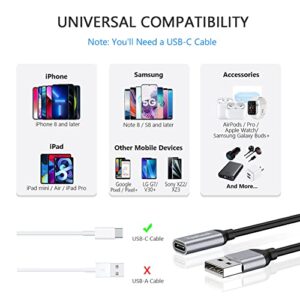 yootech USB C to USB Adapter [3 Pack] 6.3” Type C Female to USB Male Converter Charger Cable Adapter for iPhone 14 13 12 11 Mini Pro Max,iPad Mini Air Pro,i-Watch Series 8 7,Samsung Galaxy S22,Gray