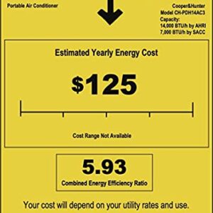 Cooper & Hunter 14,000 BTU 115V Dual Hose Heat Pump Portable Air Conditioner and Heater Including Remote Controller
