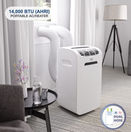 Cooper & Hunter 14,000 BTU 115V Dual Hose Heat Pump Portable Air Conditioner and Heater Including Remote Controller