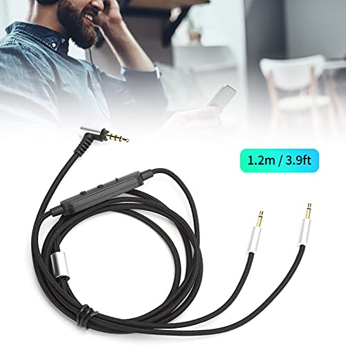 Audio Adapter Cable, Headphone Cable OFC Copper Wire with Wire Control Fit for Sennheiser HD202 HD497 HD447 HD212 pro EH250 EH350, Wire Length 1.2m