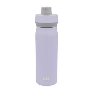 built cascade double wall vacuum insulated stainless steel wide mouth water bottle with comfort grip and chug lid and carry handle, 20 ounces