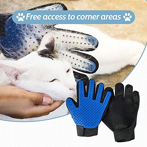 NYJUCL Shedding Gloves for Dogs & Cats, Pet Grooming Bathing Washing Hair Remover Brush Fur Mitts, for Cat Dog Horse Rabbit Animal, 1 Pair(One Size Fits All)