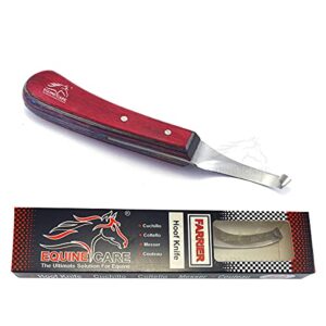 Equine Care Razor Edge Hoof Knife Sharpened Premium Grade Stainless Steel passivated Blade & Sheet Handle Farrier Tools (Left Hand)