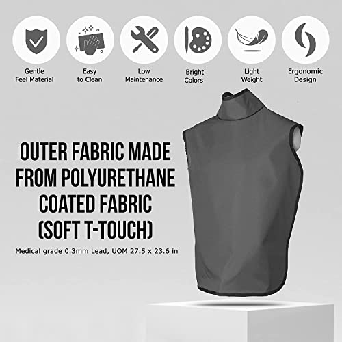 RADIATE Lead Apron for X-Rays - X Ray Dental Lead Vest with Thyroid Shield Radiation Protection Collar - One Size Fits All Adult and Kids Apron for Dentist Xray Machine, Radiology Equipment, Lab- Grey