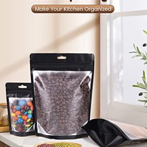 Resealable Bags, Mylar Bags Smell Proof Bags with Clear Window,Packaging Bags for Storage Coffee Beans, Cookie, Lipstick, Candy，150 Pieces， 6"x9"&4"x6"