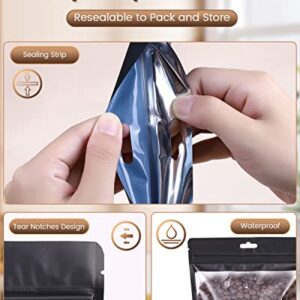 Resealable Bags, Mylar Bags Smell Proof Bags with Clear Window,Packaging Bags for Storage Coffee Beans, Cookie, Lipstick, Candy，150 Pieces， 6"x9"&4"x6"