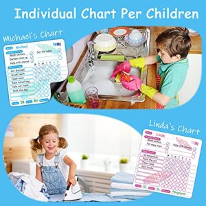 2 PCS Chore Chart for Kids & 6 Dry Erase Markers with Eraser, Dry Erase Magnetic Chore Charts for Kids Multiple Kids, Weekly Daily Behavior Reward Chart Whiteboard for Kids Teenagers on Refrigerator
