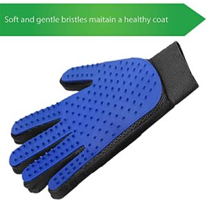 Pet Grooming Glove - Gentle Deshedding Washing Brush Glove - Efficient Pet Hair Remover Mitt - Enhanced Five Finger Design - Perfect for Dog & Cat Kitten Puppy with Long & Short Fur - Right Hand