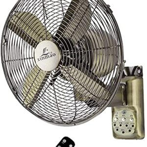 Wall Mount Oscillating Fan Retro Wall-mounted, Industrial Oscillating Fan With Copper Motor And Remote Control, 3 Levels Adjustable, Wide-angle Air Supply