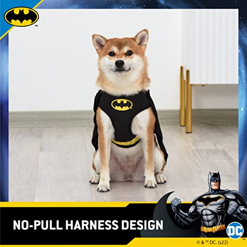 DC Comics for Pets Batman Dog Harness | Soft and Comfortable No Pull Harness for Dogs, Dog Batman Costume | Cute Small Dog Halloween Costume for Small Dogs, Batman Harness, Puppy Harness, Pet Harness