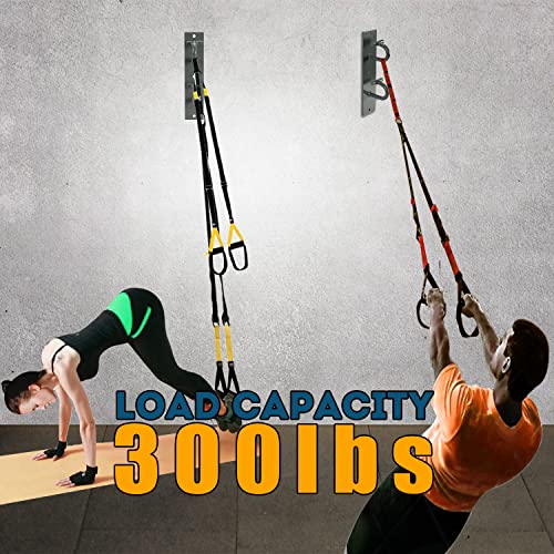 ECOTRIC Workout Wall Mount Anchors Wall Ceiling Exercise Mounted Hook for Suspension Stretch Straps Resistance Bands Body Weight Strength Training Home Yoga