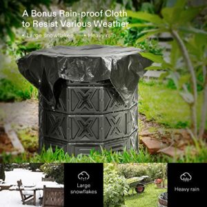 VIVOSUN Compost Bin 720L (190 Gallon), Outdoor Composter with Rainproof Cloth & X-Shaped Construction; Compost Barrel for Fast Creation of Fertile Soil