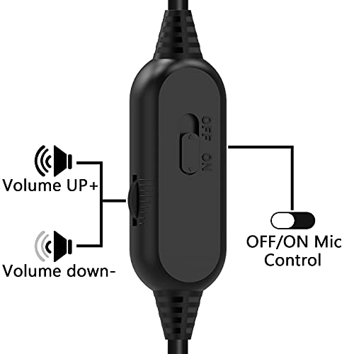 Geekria Boom Mic Headphones Cable Compatible with ATH M70X M60X M50X Headsets, 2.5mm Jack Nylon Braided Replacement Cord with Boom Microphone and Volume/Mute Control for Gaming & Meeting (5.6 ft)