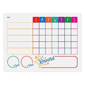 dry erase board kids chore chart 9 x 12 inch 5 task 7 day daily tracking with goal and reward, color design