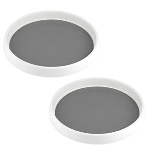 lazy susan turntable 2 pack, non skid large lazy susan turntable for cabinet and refrigerator, plastic rotating turn table, 10 inch - by rampro