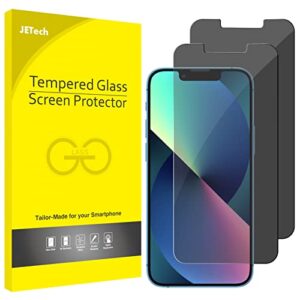 jetech privacy screen protector for iphone 13/13 pro 6.1-inch, anti spy tempered glass film, 2-pack