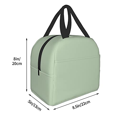 YvoneDBrownn Solid Sage Mint Green Matching Lunch Bag Cooler Bag Women Tote Bag Insulated Lunch Box Water-resistant Thermal for womenPicnicBoatingBeachFishingWork, Black, One Size