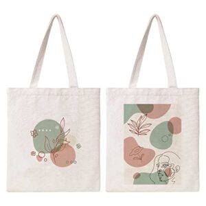 kazova cotton canvas bags reusable tote bag grocery shopping bag minimalist art shoulder bags girls bags book bag for girls