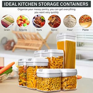 Kitchen Hero 7 Pieces Airtight Food Storage Containers for Food | BPA Free Cereal & Dry Food Storage Containers with Lids | Cereal Storage Containers Airtight | Pantry Organization Canisters