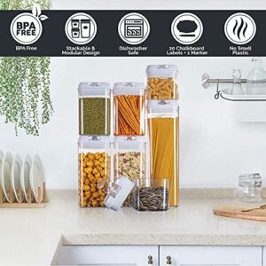 Kitchen Hero 7 Pieces Airtight Food Storage Containers for Food | BPA Free Cereal & Dry Food Storage Containers with Lids | Cereal Storage Containers Airtight | Pantry Organization Canisters