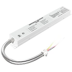 led emergency backup driver 20w, 120v-347vac, rechargeable ul approved backup battery, over 90mins emergency time, for led troffer, panel and tubes