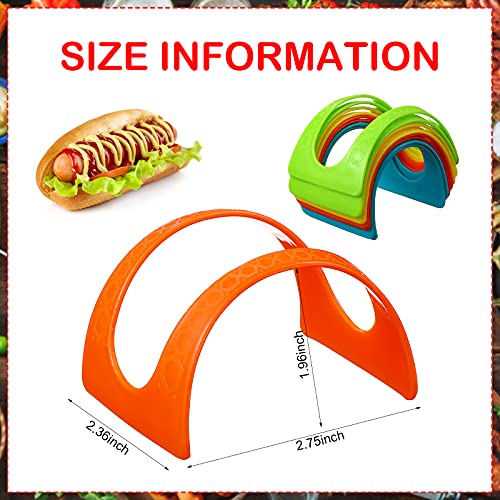 48 Pieces Taco Holder Stands Plastic Taco Plates Colorful Shell Holder Taco Racks Kitchen Taco Trays Serving Taco Stands for Microwave and Dishwasher Taco Bar Taco Party Supplies