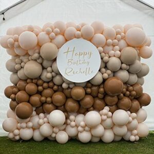 brown balloons garland kit arch nude neutral coffee birthday party decorations