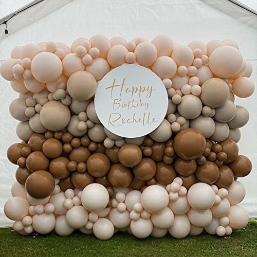 Brown Balloons Garland Kit Arch Nude Neutral Coffee Birthday Party Decorations