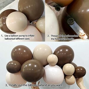 Brown Balloons Garland Kit Arch Nude Neutral Coffee Birthday Party Decorations