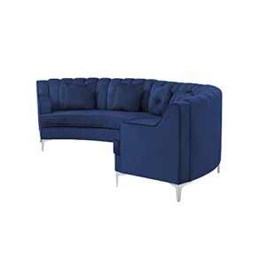 Modern Design Semi-Circular Shape Velvet Fabric Symmetrical Sectional Sofa, Including 2 Curved Couches