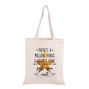 musical tote bag there's a million things i haven't done but just you wait musical reusable tote bag