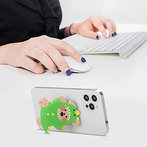 NC Phone Grip Handle Finger Clip Holder Grip Bracket Support Cute 3D Cartoon T-rex Dinosaur Design Anime Animal Smartphone Expandable Adjustable Stand