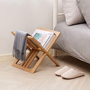 Magazine Newspaper Baskets Magazine Rack Newspaper Magazine Storage Rack Floor-standing Bookshelf Magazine Rack Newspaper Rack Storage Rack Information Rack ( Color : Natural , Size : 393635cm )