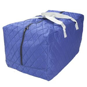 25 gallon quilted moving and storage bag. 22" x 10" x 8". moving bag with reinforced handles and zippers. great for moving and storing clothes, art supplies, school supplies and more.