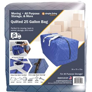 25 Gallon Quilted Moving and Storage Bag. 22" x 10" x 8". Moving Bag with Reinforced Handles and Zippers. Great for Moving and Storing Clothes, Art Supplies, School Supplies and More.