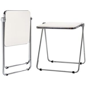 byjccar transparent acrylic folding table portable small desk medieval bedroom computer desk sofa side table (table, transparent desktop)