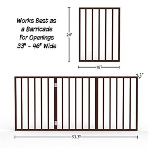 Pet Gate Collection – Dog Gate for Doorways, Stairs or House – Freestanding, Folding, Accordion Style, Wooden Indoor Dog Fence by Petmaker