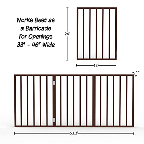 Pet Gate Collection – Dog Gate for Doorways, Stairs or House – Freestanding, Folding, Accordion Style, Wooden Indoor Dog Fence by Petmaker