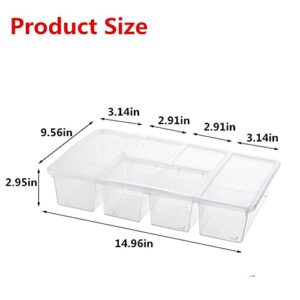 NLGG 2Pack Stackable Fridge Freezer Organizer Refrigerator Food Storage Bin Containers with Lid Plastic Fridge Produce Saver Fresh Keeper Container for Produce Fruits Vegetables Meat Fish