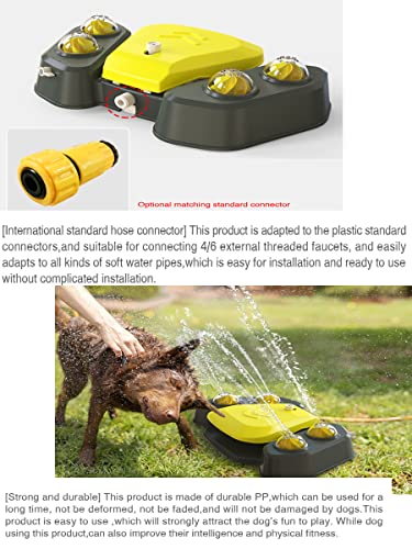 SSXX Dog Outdoor Dog Drinking Water Fountain Step On, Step On Dog/Pet Water Dispenser System, Provides Fresh Water, Sturdy, Easy to Use Bathing Water Spray Dog Toy （Popular Color）, Large