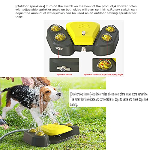 SSXX Dog Outdoor Dog Drinking Water Fountain Step On, Step On Dog/Pet Water Dispenser System, Provides Fresh Water, Sturdy, Easy to Use Bathing Water Spray Dog Toy （Popular Color）, Large