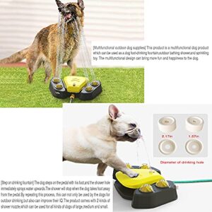 SSXX Dog Outdoor Dog Drinking Water Fountain Step On, Step On Dog/Pet Water Dispenser System, Provides Fresh Water, Sturdy, Easy to Use Bathing Water Spray Dog Toy （Popular Color）, Large