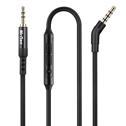 Mr Rex Replacement Audio Cable Cord with Mic for Bose 700 QuietComfort QC35 QC35II QC25 QC45 Headphones, JBL E45BT E55BT E65BTNC 750NC Earphone, Nylon-Braided 2.5mm to 3.5mm Aux Cord Wire(1-Pack, 5ft)